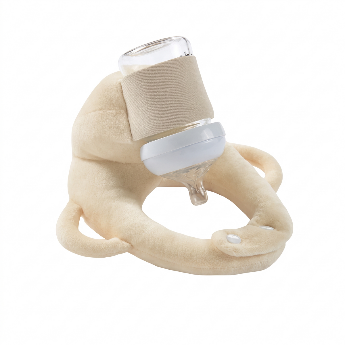 Cradlely hands free baby bottle holder on a white background