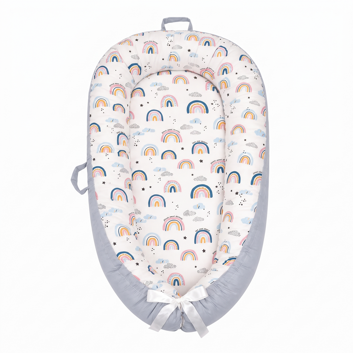Wren cotton baby lounger nest on a white background