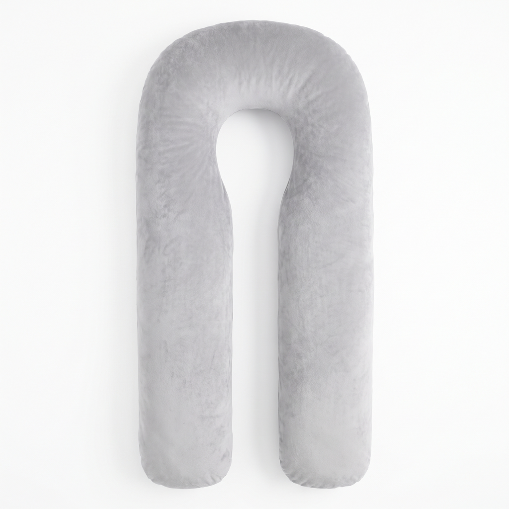 Nessa U shaped full body pregnancy pillow on a plain white background